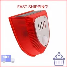 WONFAST Solar Motion Sensor Alarm Light Outdoor,Dog Barking&Gunshot Sound 129db