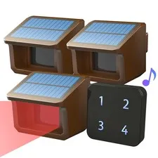 Driveway Alarm System- 1/2Mile Solar Driveway Alarm System- Up to 70FT Wide S...
