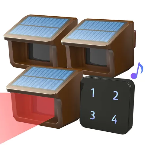 Driveway Alarm System- 1/2Mile Solar Driveway Alarm System- Up to 70FT Wide S...