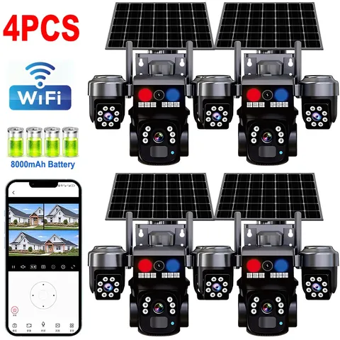 Camara De Seguridad Solar Inalambricas Para Exterior Con Vision Nocturna y Audio