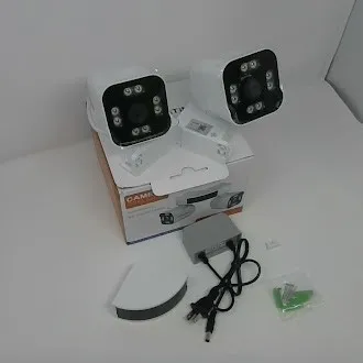 PHANSATIM DUAL LENS WIFI OUTDOOR CAMERA - WHITE - Scratch & Dent