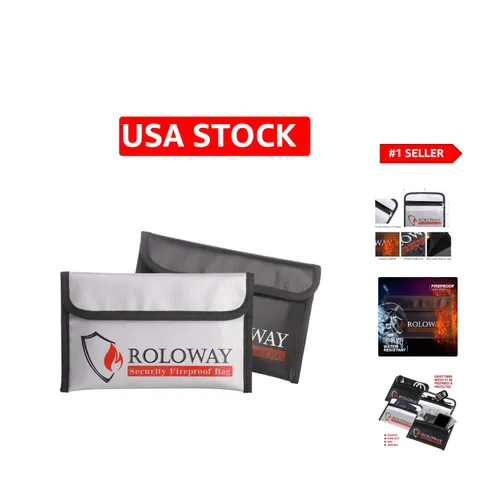 Fireproof & Water-Resistant Money Bag 5x8 Inches | 2-Pack Safe Storage