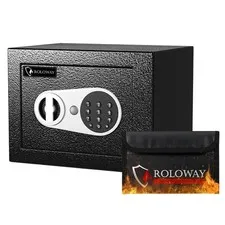 Digital Safe Box Security Home Money Case with Fireproof File Bag Silver