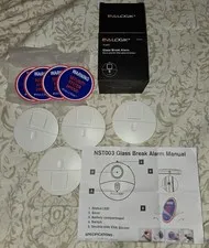 Glass break sensor window alarm 4 pack new in box