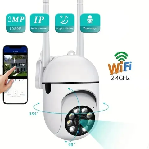 1080P WiFi Security Camera 360° Two-Way Audio Night Vision FireFrog