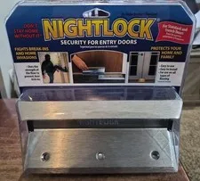 Door Barricade Brace the NIGHTLOCK Security Lock BRUSHED NICKEL FINISH 14002