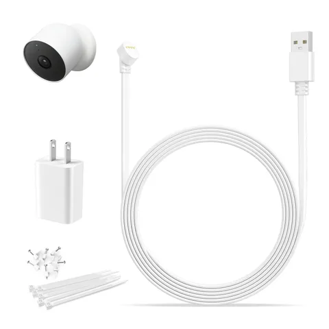 Power Cable for Google Nest Cam Outdoor or Indoor,Batte/ry,33FT/10M Extra Lon...