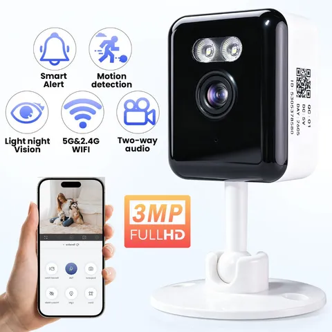 2K3MP Mini Security Camera 2.4G/5G Wifi Two- way audio Camera Color Night Vision