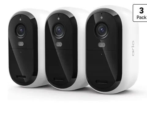 Arlo Essential 2K Wireless Wi-Fi Cameras 3-Pack Rechargeable, Night Vision