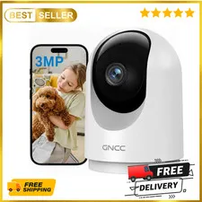 GNCC 2K WiFi Cameras for Home Security, Security Camera Indoor, Baby/Pet Camera