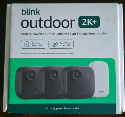 Blink Outdoor 2K+ (newest model) Sync Module Core included — 3 camera system