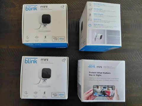 BLINK MINI INDOOR/OUT WHITE PLUG-IN SMART SECURITY CAMERA HD/ night ALEXA  4 ea.