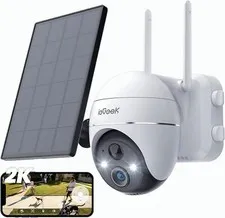 4PCS ieGeek Wireless Outdoor Solar Security Camera PTZ Home WiFi Battery CCTV