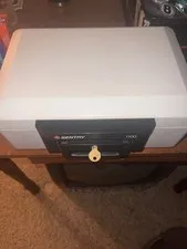 SentrySafe 1100 Fire-Resistant Box Safe with Key Lock 0.18 Cu. ft., White
