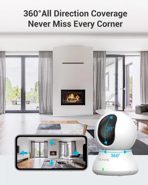 blurams dome lite 2 Security Camera, 2K Indoor Camera 360° Pet Camera -  White