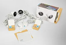 Google Nest Cam Outdoor NC2400ES 2 Pack Wired Security Cameras Tested Working