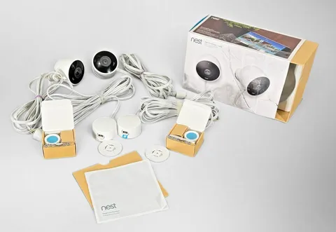 Google Nest Cam Outdoor NC2400ES 2 Pack Wired Security Cameras Tested Working