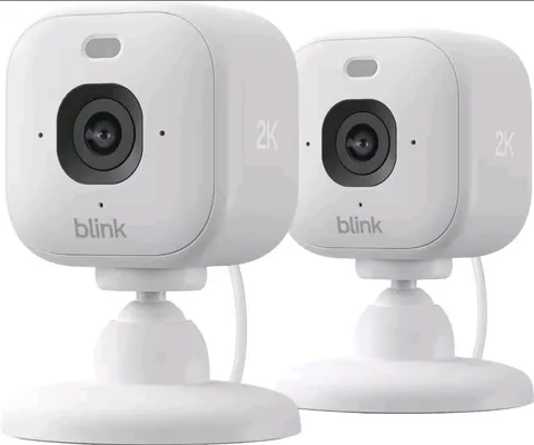 Blink Mini 2K+ Compact plug-in security camera 2K video resolution 2 Pack NEW
