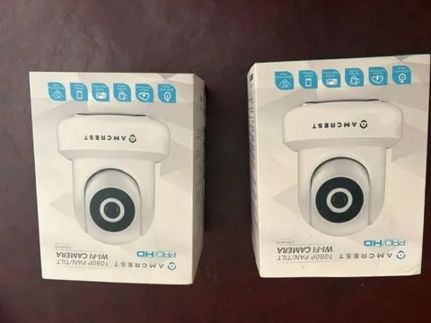 Lot of 2 Amcrest IP2-841W Security Cameras WiFi 4MP 1080P Pan/Tilt PRO HD WI FI