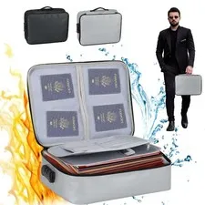 Fireproof Pouch Waterproof Document Bag File Envolope Safe Storage Cash Box