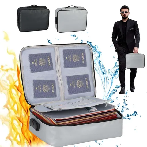 Fireproof Pouch Waterproof Document Bag File Envolope Safe Storage Cash Box