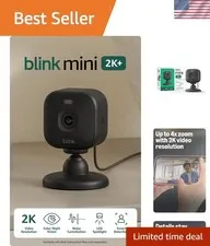 Mini 2K+ newest model – Plug-in Home & Pet Indoor Security Camera with 2K vid...