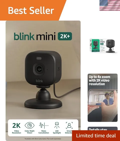 Mini 2K+ newest model – Plug-in Home & Pet Indoor Security Camera with 2K vid...