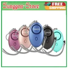 5Pcs 140dB Personal Safety Alarm Keychain with LED Light for Women Kids Elders