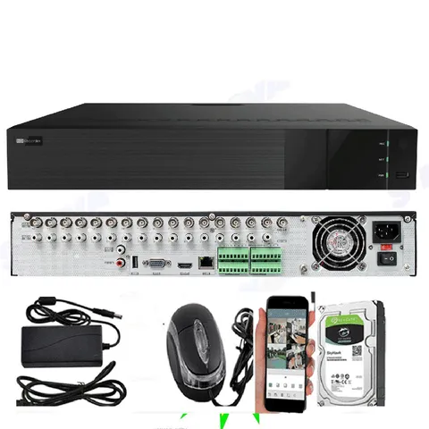 16CH Full HD  Hybrid 5-in-1 High Definition DVR Security System +free 2TB