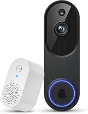 Smart 1080P Video Doorbell Camera with Doorbell Receiver, Live View, AI Human De
