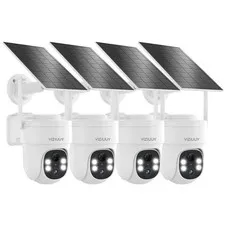 Solar Outdoor Cameras, PIR+AI Detection,  Weatherproof