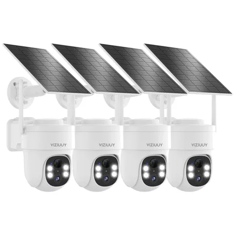 Solar Outdoor Cameras, PIR+AI Detection,  Weatherproof