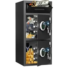 6.5 Cub Large Digital Home Safe with Drop Slot & Dual Alarm System for Valuables