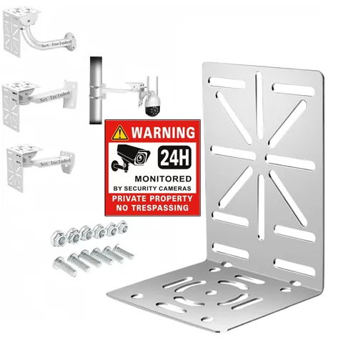 SamIdea CCTV Stainless Steel Camera Mount Bracket Adapter, L-Shape Security C...