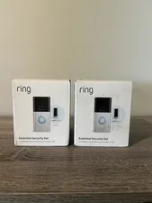 2x Ring Essential Kit with Battery Doorbell Plus and Indoor Cam