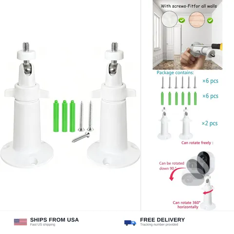Adjustable Metal Wall Mount Compatible with Arlo, Arlo Pro 2/3/4/5/Ultra/Ultr...