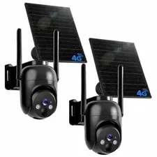 TOVDOR No WiFi Security Camera with Built-in SIM Card 4G LTE Cellular Solar S...