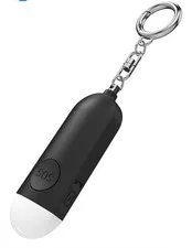 Personal Safety Alarm Keychain with LED Light, SOS Button, Black
