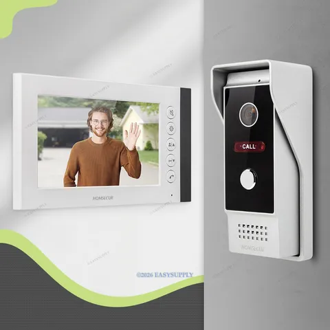 HOMSECUR Video Doorbell With 7" Monitor Wired High Stable HD 1080p Night Vision