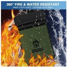 Large Capacity Fireproof Money Bag with Waterproof Zipper