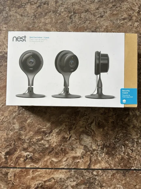 Google Nest Cam Indoor Smart Security Camera 3 Pack NC1104US NEW & Sealed