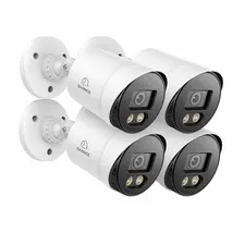 Full Color Night Vision , 4pcs 1080P TVI Wired CCTV Surveillance for Home, In...