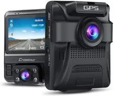 Dual Dash Cam GPS DVR Recorder Night Vision 2.4" Screen G-Sensor IR Super 