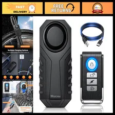 Wireless Bike Alarm System with Remote, 113dB Anti-Theft, Rechargeable, IP65 Wat
