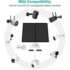 Outdoor Solar Panel with 9.8ft Cable,  Waterproof