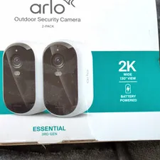 Arlo Essential 3rd Gen 2K Wireless Wi‑Fi Battery Outdoor Cameras 2‑Pack