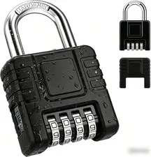 [Hardened] Heavy Duty Outdoor Combination Lock with Silicone Case | 4-Digit Secu