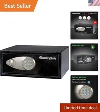 18.6" Black Steel Safe with Keypad Lock - Enhanced Security for Jewelry & Cash