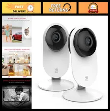 2-Pack 2K Home Security Cameras, 2.4GHz WiFi, Smart Detection, Night Vision
