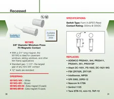 Honeywell 951WG-WH - 3/8 in Diameter Miniature Press Fit Magnetic Contact, White